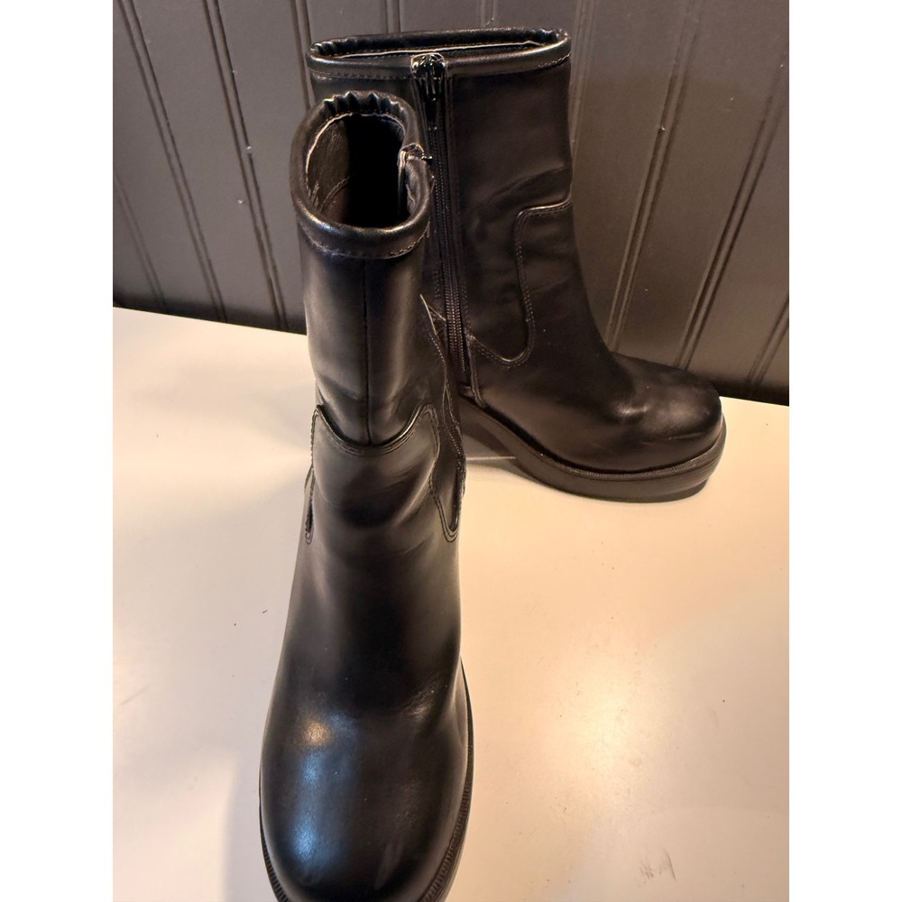 Urban Outfitters Black Platform Ankle Boots Chunky Block Heel Side Zip US 7 38